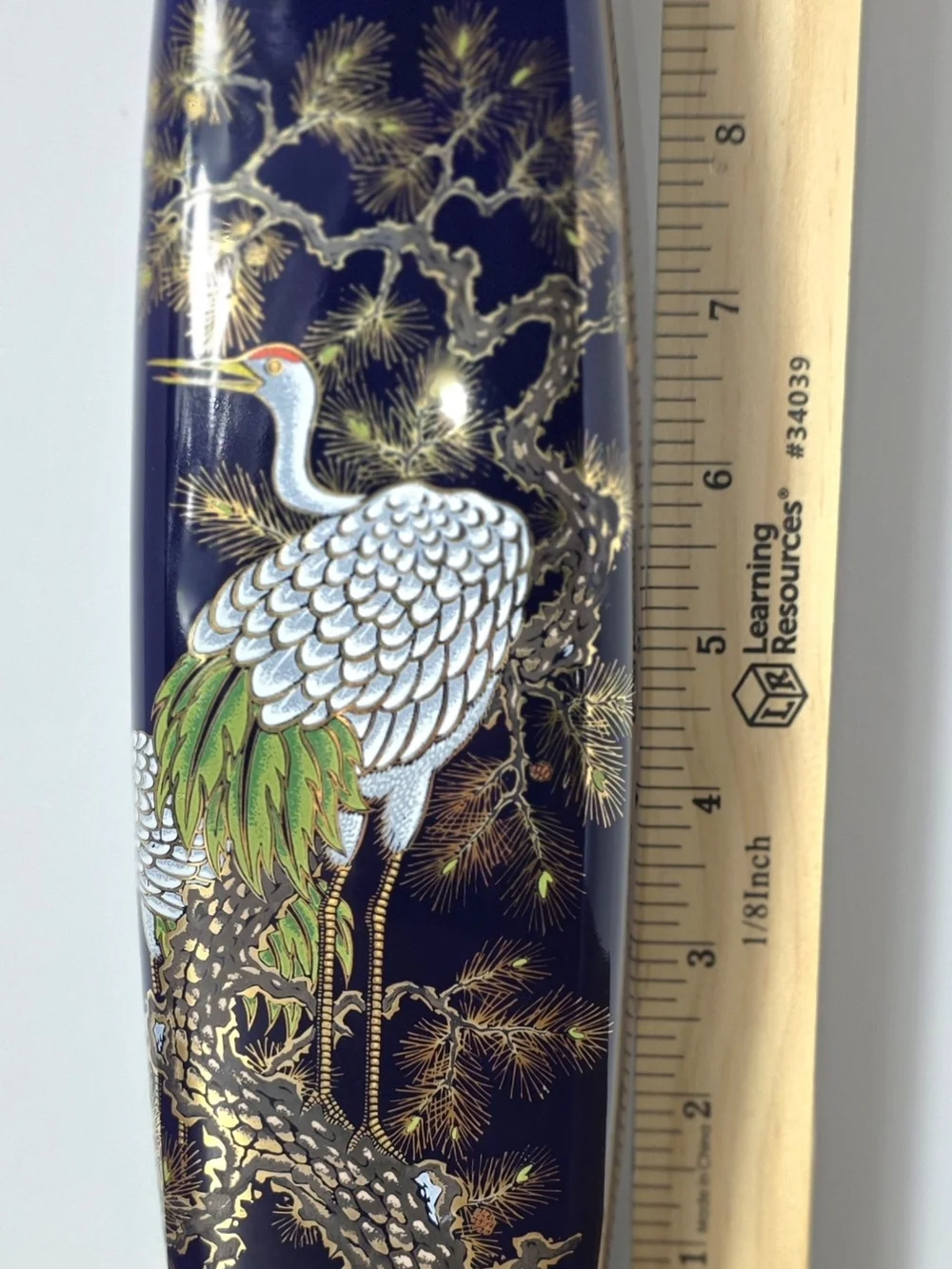 Vintage Japanese Cobalt Blue Crane & Pine Tree Vase – Bi-Tōki Fine Porcelain